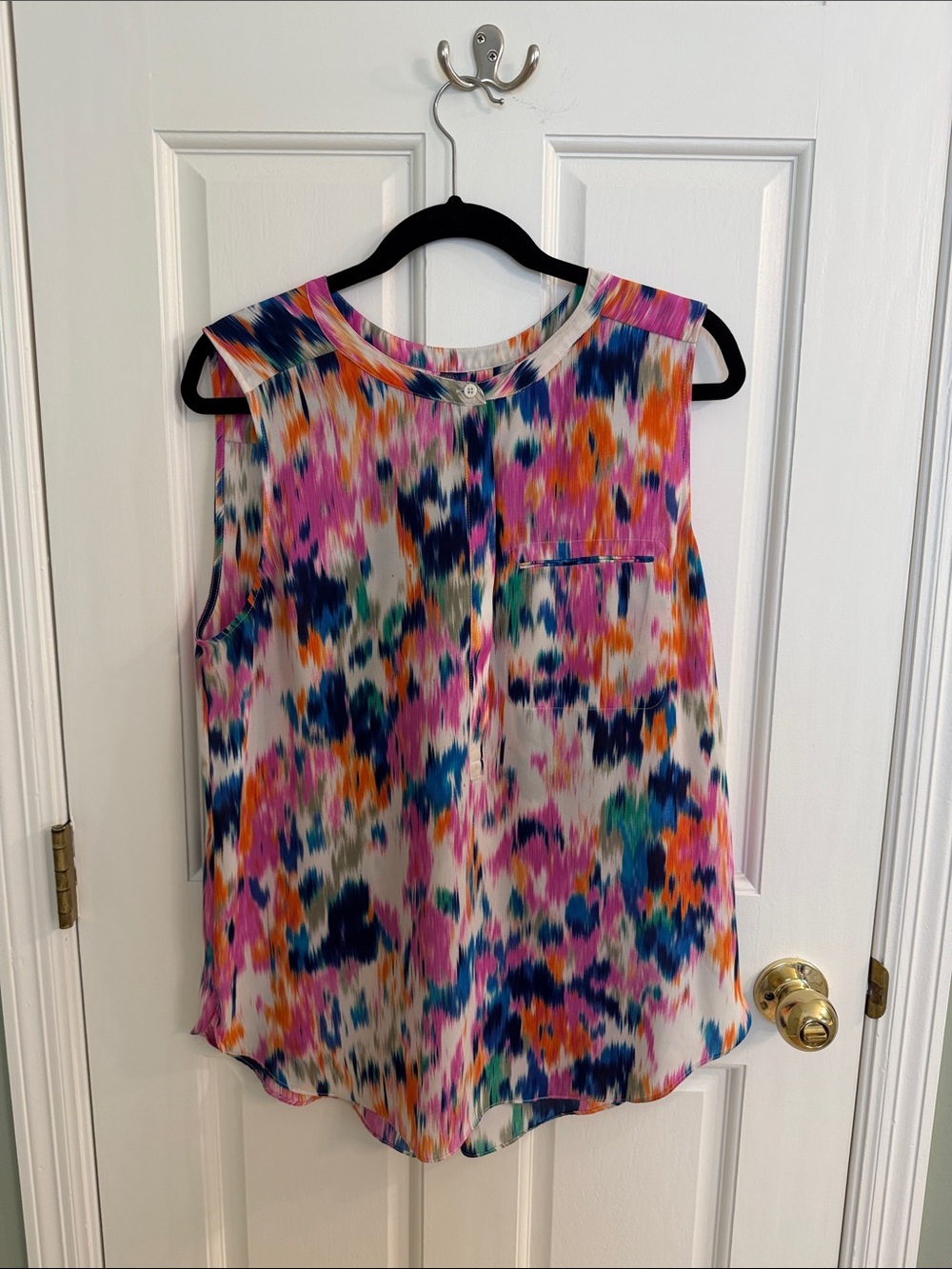NYDJ Sleeveless Abstract Print Camisole in Pink, Blue, Orange, Teal